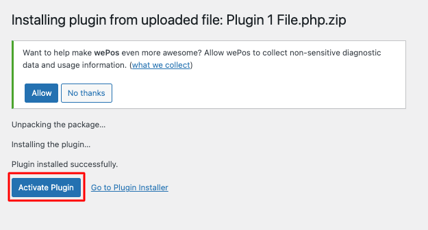 activate plugin