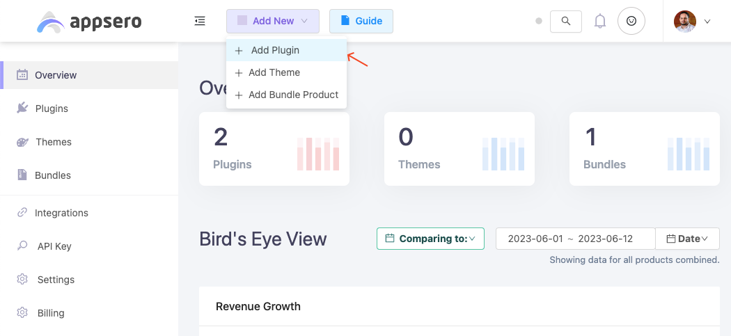 Add new plugin using the Appsero dashboard