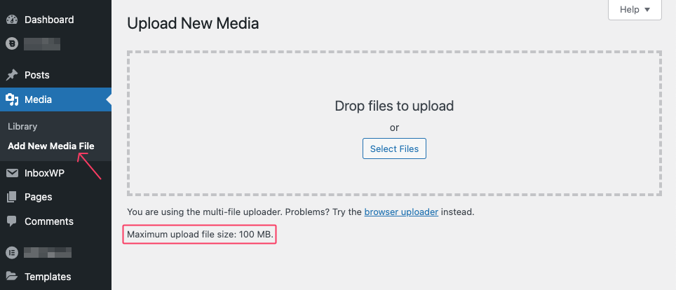 Check max upload file size in WordPress