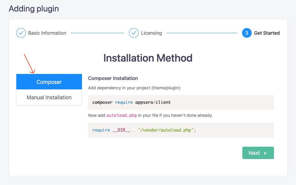 Integrate SDK using composer 