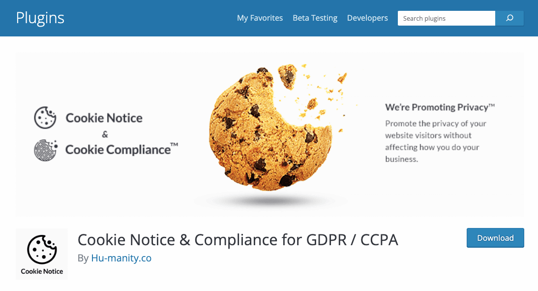 Cookie Notice & Compliance for GDPR / CCPA