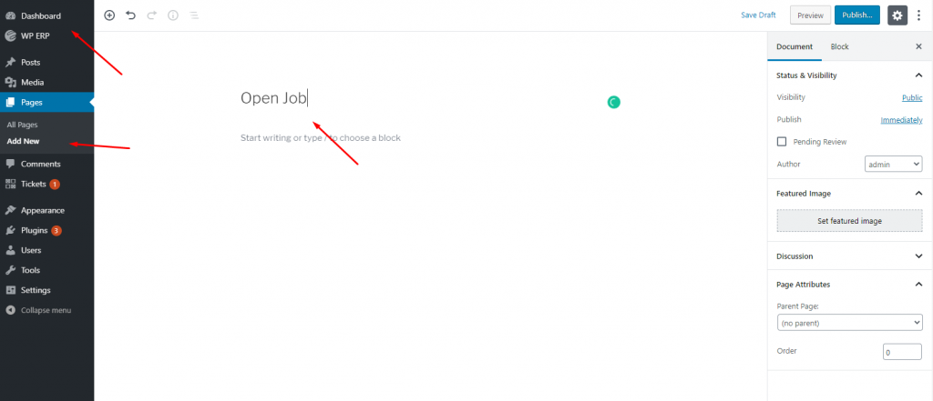 Create a job page