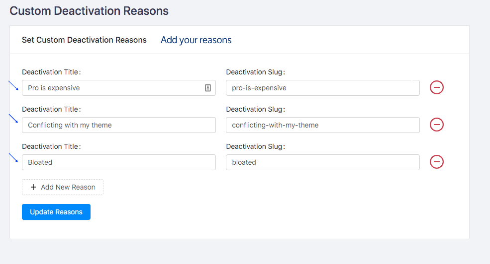 Adding Custom Deactivation Reasons 1