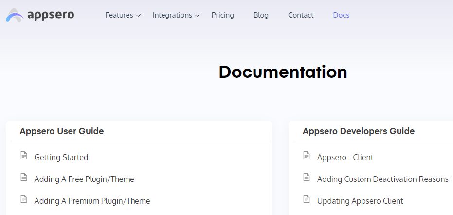 appsero documentation for WordPress users