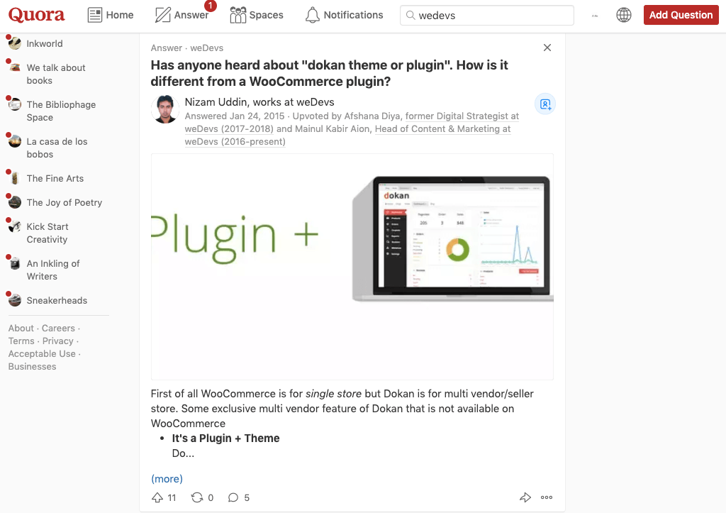 dokan multivendor plugin at quora