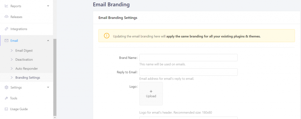 branding settings