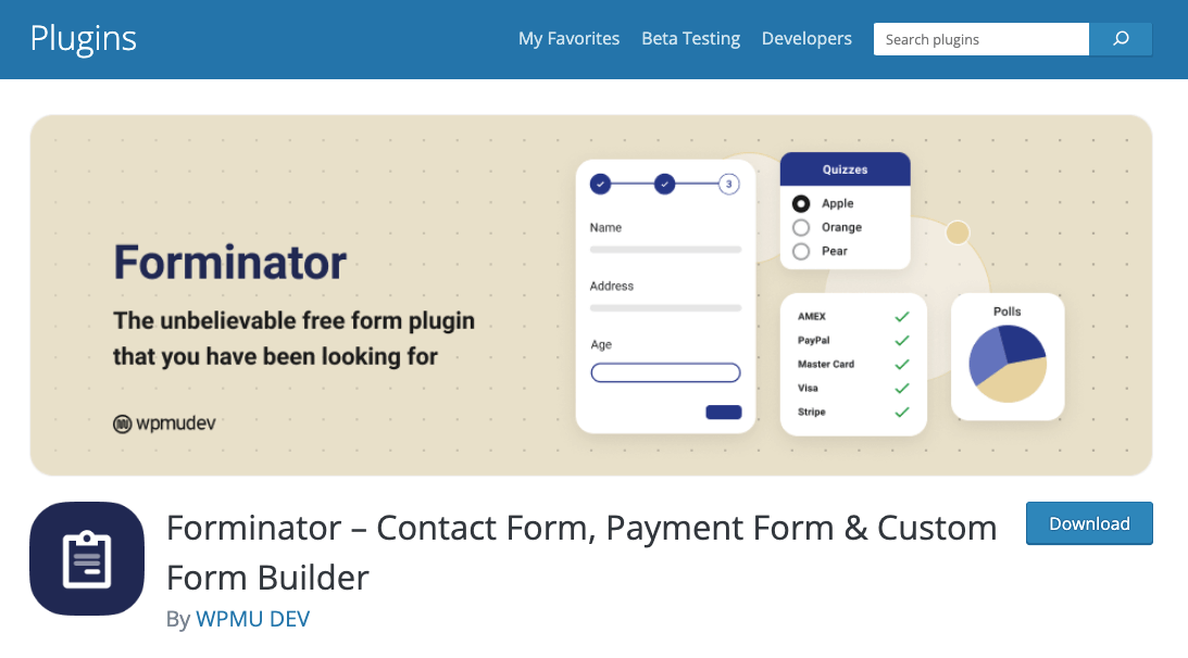 Forminator – Contact Form, Payment Form & Custom Form Builder