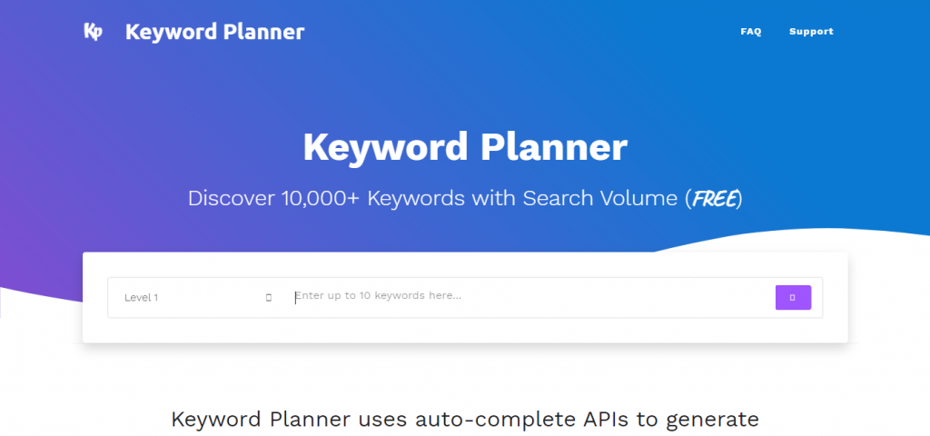 Keyword planner 