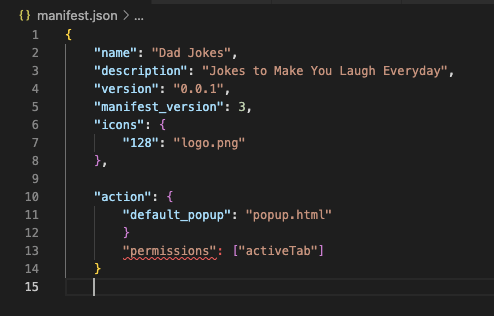 manifest.json file should look like