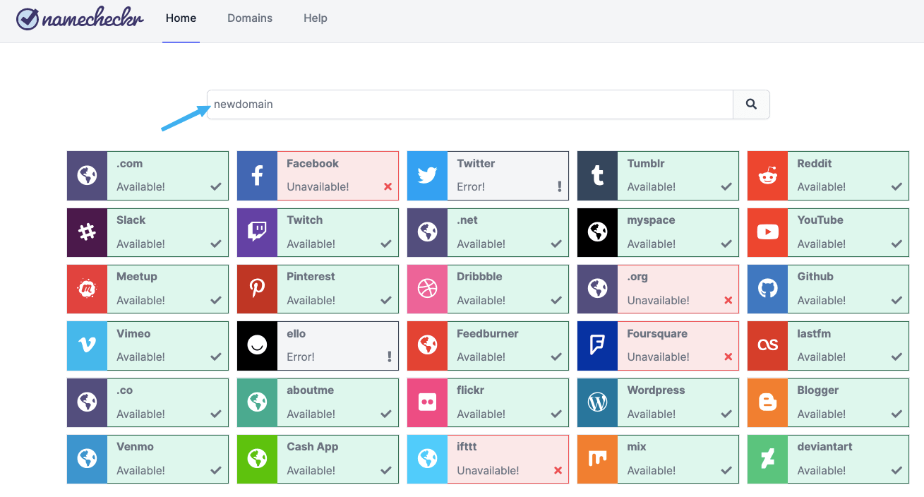 Name Checker tool 