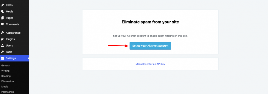 Set up Akismet account 